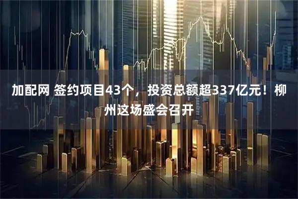 加配网 签约项目43个，投资总额超337亿元！柳州这场盛会召开